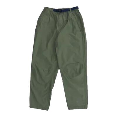 自然腰新款素然长裤棉格直锥裤