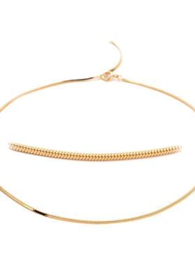 JCJ时装珠宝HighJewelPlay系列925银金银色百搭蛇骨链项链45+5cm