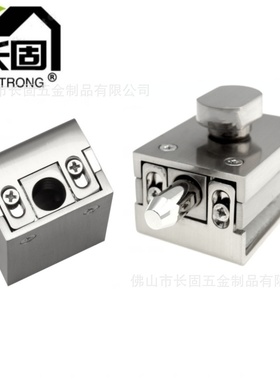 长固ST-H008免开孔玻璃门插销 黑色玻璃门  锌合金插销锁