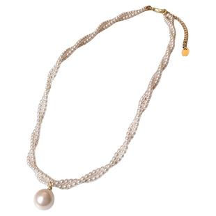 法式双层麻花珍珠毛衣链项链女款2026新款高级感大气高档秋冬配饰