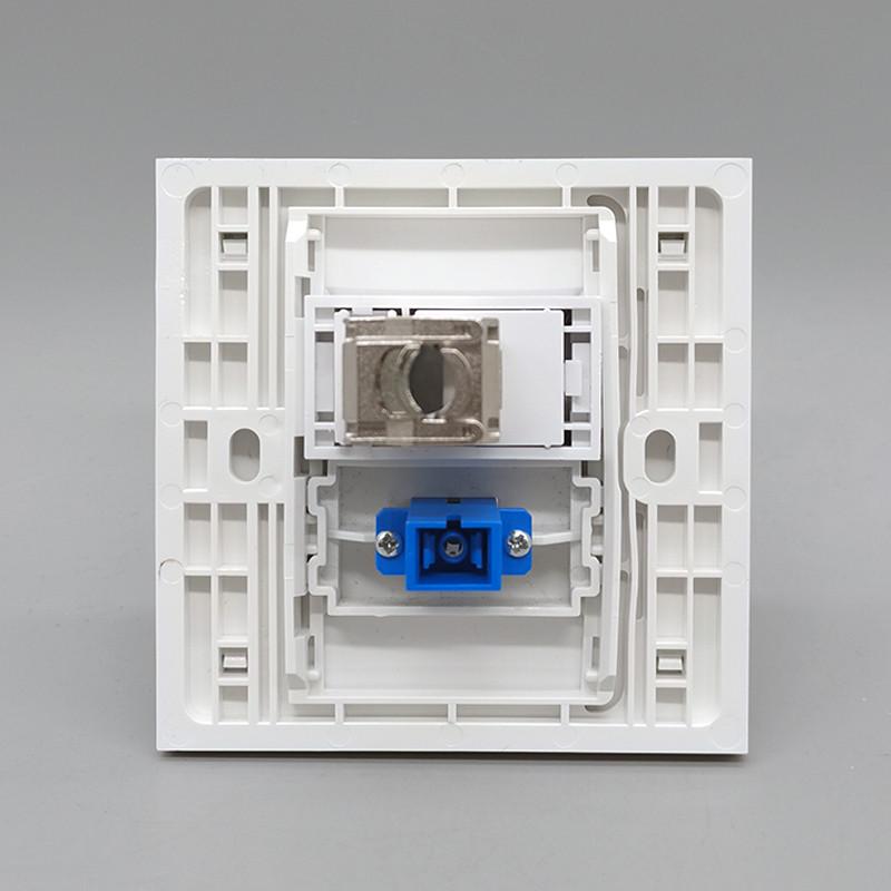 86型屏蔽超六类网络电脑RJ45模块CAT6A网线SC光纤宽带面板插口