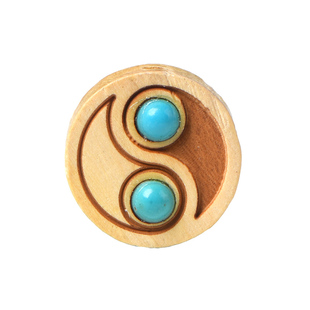 黄杨木如意背云八卦圆牌diy手工文玩饰品散珠子配件腰珠佛珠通孔