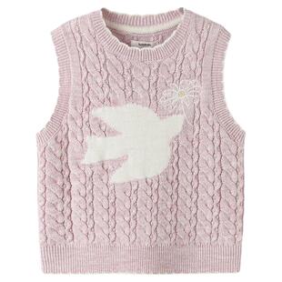 巴拉巴拉童装儿童马甲女童背心宝宝上衣2025年新款秋针织时尚潮酷
