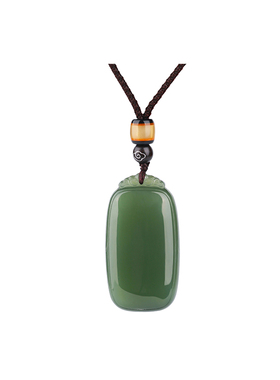 天然和田玉无事牌吊坠女款