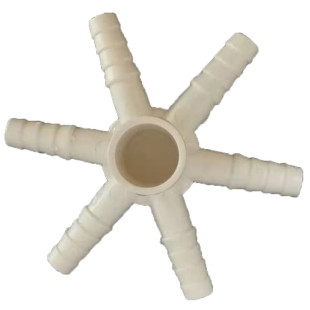 水产鱼塘微纳米曝爆气暴气管塑料六通分流器宝塔接头增氧泵机配件