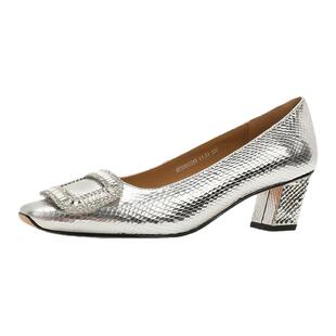 奥莱专供Nine West/玖熙法式2026春季新款玛丽珍女鞋粗跟尖头单鞋