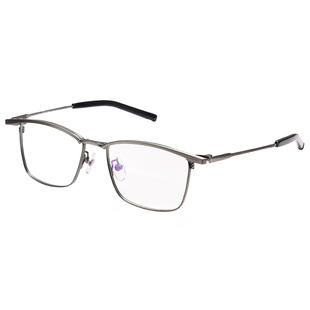 日系复古纯钛拉丝titan双层方形近视眼镜框男大脸高端设计师9999