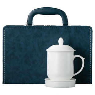 容山堂固德冰种玉瓷泡茶杯茶水分离办公杯高端个人专用水杯茶缸杯