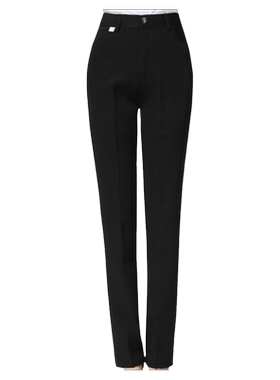直筒黑色大码修身工作服女西裤