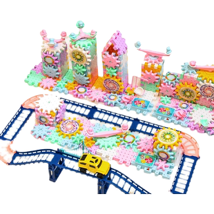 智恩堡儿童启蒙玩具动手动脑多件套电动齿轮积木玩具套装y