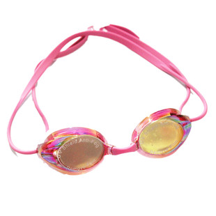 NEW沃科时尚多色粉色黄色电镀专业竞速泳镜防雾环保硅胶男女通用