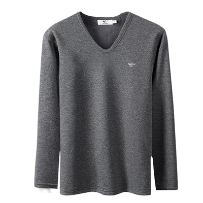 七匹狼加绒加厚保暖内衣V领不漏