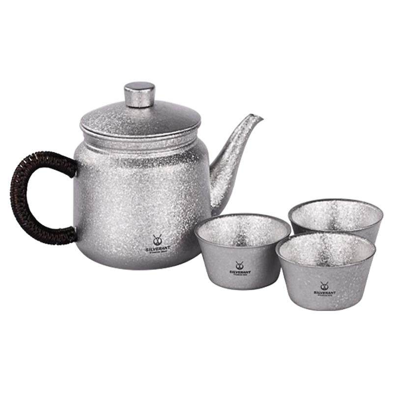 银蚁纯钛泡茶壶带滤网茶具套装