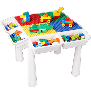 儿童积木玩具大颗粒积木桌多功能男女孩子拼装益智力动脑乐宝宝高