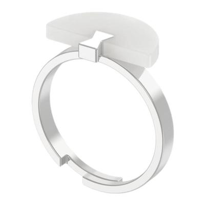 DOVETAIL卯时珠宝折扇经典燕尾榫925银银色饰面白玉戒指