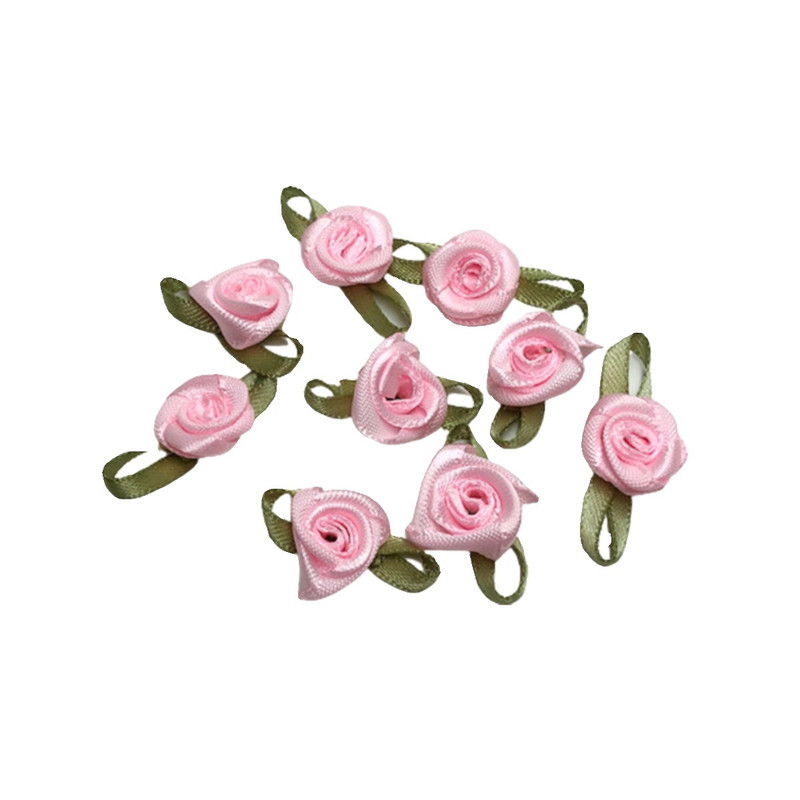 diy缎带玫瑰花材料 绿叶小花花边