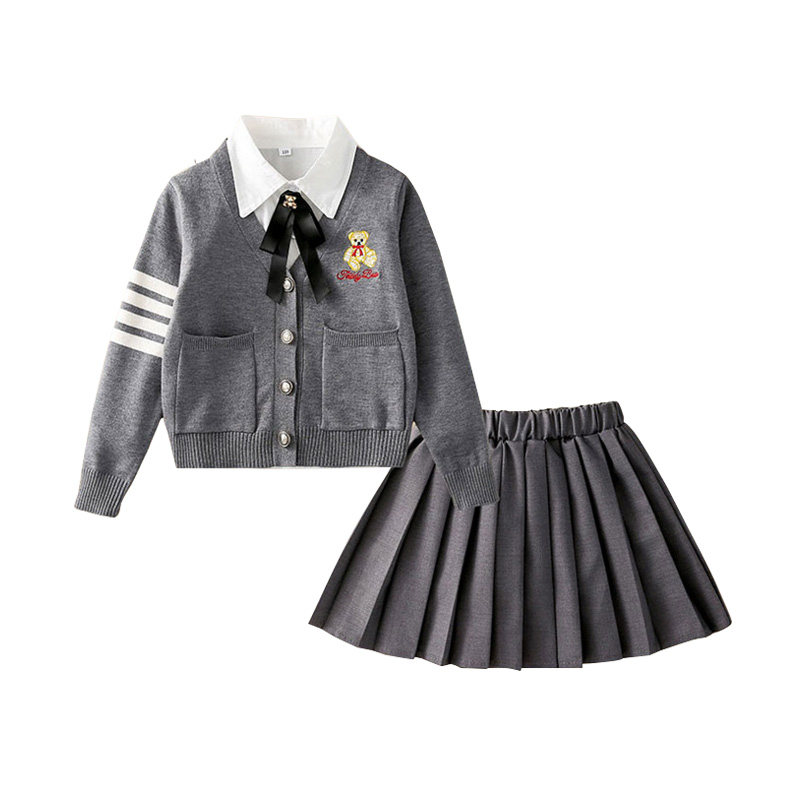 Hi!Fish女童学院风jk裙子针织衫
