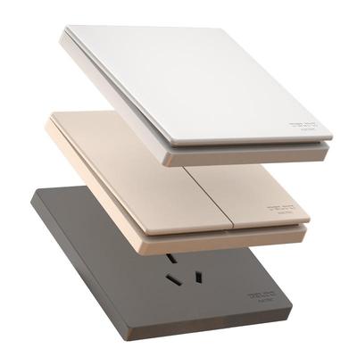 德力西官方旗舰店827奶油风86型墙壁开关插座面板五孔家用银桂黄