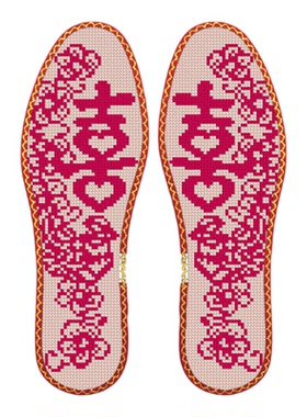 双喜同心运玫瑰七层棉布带花边