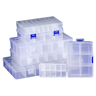 零件盒透明物料塑料盒螺丝鱼钩收纳五金储物元件工具电子配件盒子