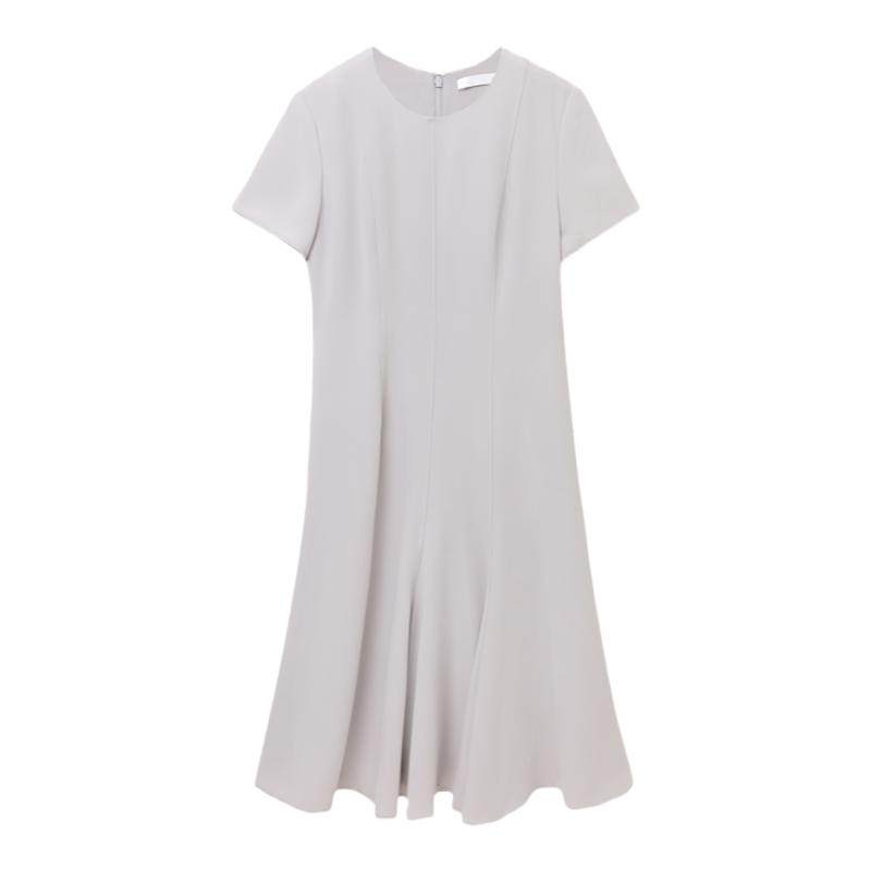 【日本进口三醋酸】OVV秋冬热卖女装短袖圆领A字连衣裙
