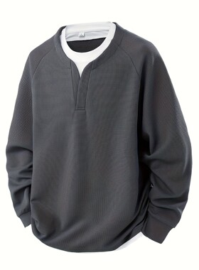 Y 12101 Color Block V Neck Sweatshirt 撞色卫衣 跨境供应