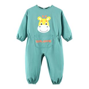 宝宝罩衣爬行服婴儿童一体护衣户外穿连体全身防脏爬爬服哈服春秋