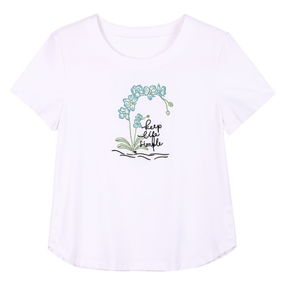 纯棉短袖t恤女圆领正肩体恤上衣