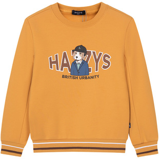 hazzys哈吉斯童装男童卫衣冬新超柔短绒舒适套头上衣