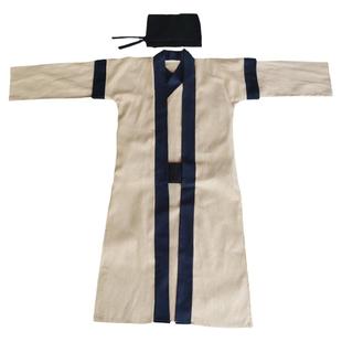 古代医生服饰棉麻直裾深衣教书管家男师爷商人掌柜老郎中演出服装