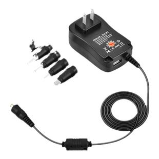 30W多功能通用3-12V可调直流开关电源适配器DC充电器带USB 5V充电圆口输出可调电压9个转接头4.5V6V7.5V9V12V