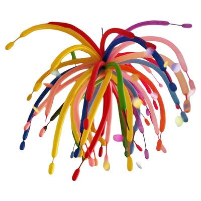 彩色长条烟花气球装饰派对布置