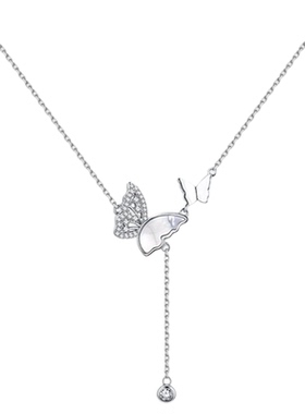 老凤祥S925银光影蝴蝶项链