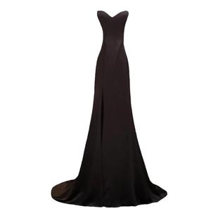 夜场女装高级感V领黑色晚礼服修身包臀气质性感夜总会连衣裙长裙