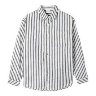 GOKIGA宫崎迦春秋文艺条纹衬衫男韩版时尚潮流休闲长袖衬衣6179