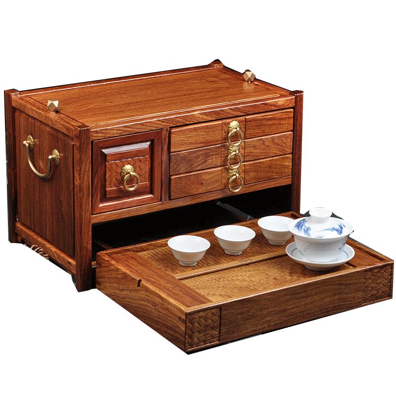 锦格套装便携花梨檀木旅行茶具