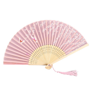 古风仿真丝女折扇中国风古典舞蹈表演走秀汉服日用礼品易开合扇子