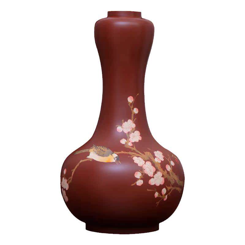 建水紫陶花瓶袁勇老师艺术收藏瓶