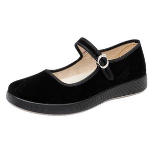 新款老北京布鞋女软底透气单鞋厚底上班工作鞋防滑广场舞鞋妈妈鞋