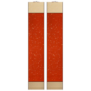 宣纸楹联挂轴四尺对开三开篆隶书法练字专用卷轴挂画仿古七言对联