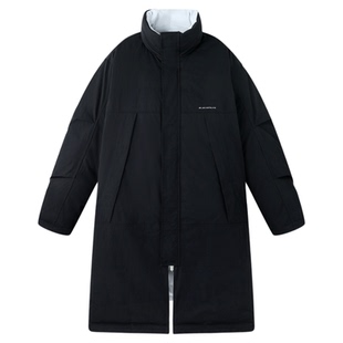 BJHG不计后果双面穿长款羽绒服男冬季新款保暖防风90白鸭绒外套女