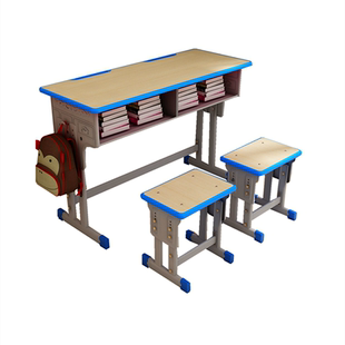 双人中小学生课桌椅套装家用书桌校园教室培训辅导班可升降写字桌