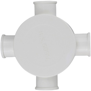 PVC明装司令盒 16 20 三通四通接线盒 带盖电线管分线盒 白 红 蓝