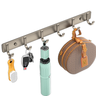 太空铝挂钩粘胶免打孔强力粘钩门后挂衣钩浴室厨房墙壁壁挂式收纳