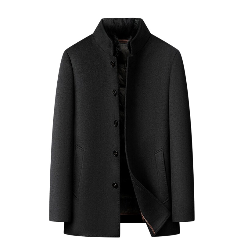 羊毛毛呢外套貂毛领羽绒服内胆冬
