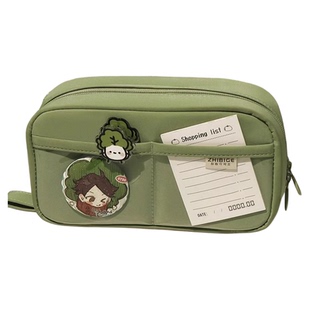日系抹茶绿笔袋女孩款2026年新款高颜值ins风超大容量文具盒初中生铅笔盒简约绿色透明小学文具笔袋学习套装