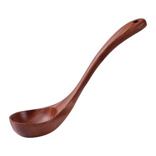 日式木汤勺食品级家用盛汤木头勺子长柄木质高档喝粥木勺无漆无蜡