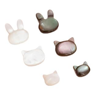 天然贝壳白蝶贝黑贝猫头大耳兔头横孔隔珠通孔diy手工项链首饰材