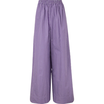 【折扣】VANESSA BRUNO女士条纹棉质平纹布阔腿裤