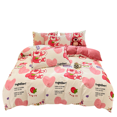 棉加绒被套单件卡通儿童冬季新款